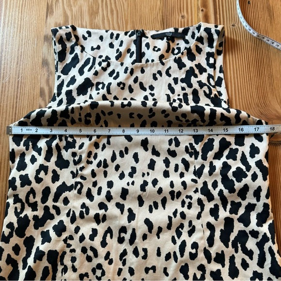 Tibi Cheetah Sateen Cotton Shift Dress in Sand Multi - Picture 11 of 12